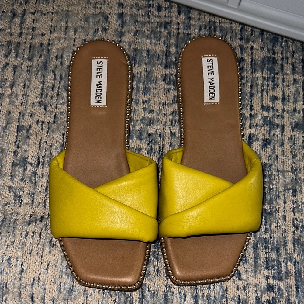 Steve Madden Yellow Slide Sandals